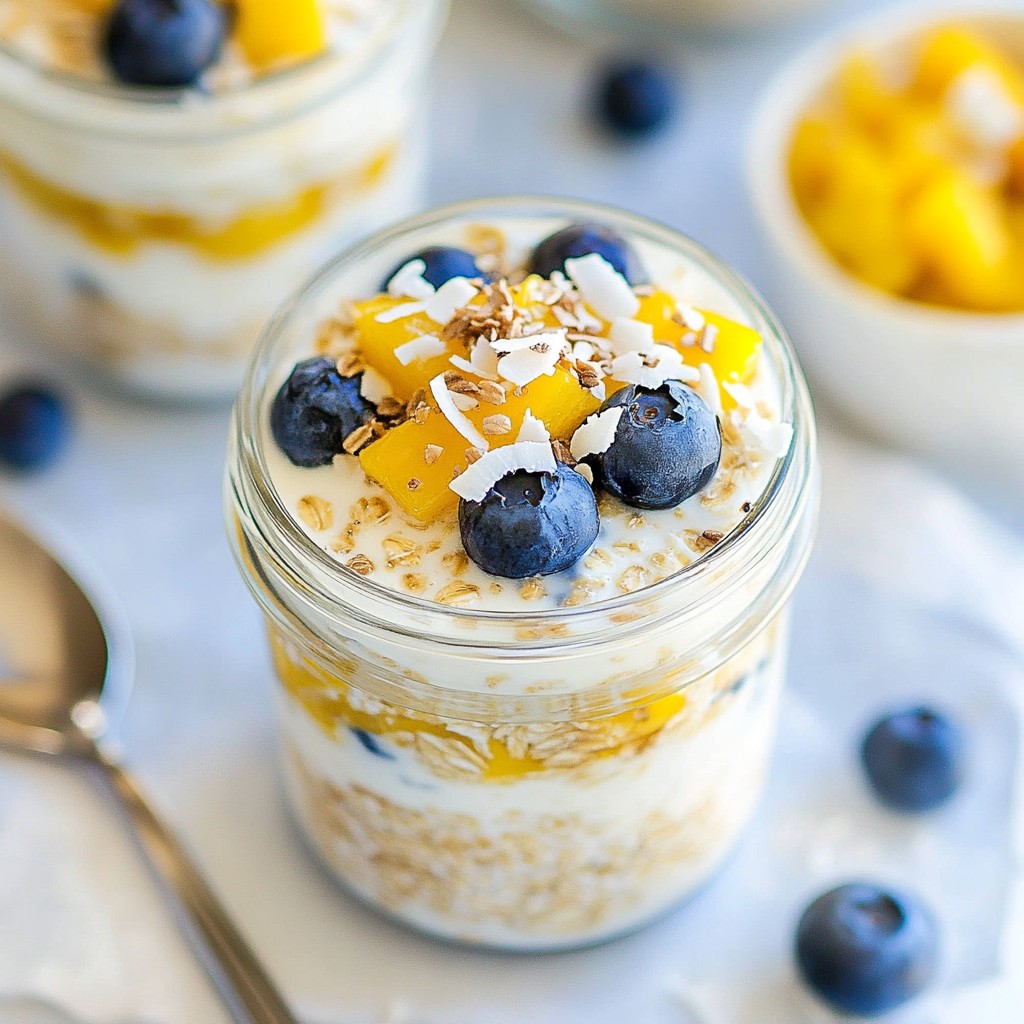 Blueberry Coconut Overnight Oats Tasty Breakfast Treat