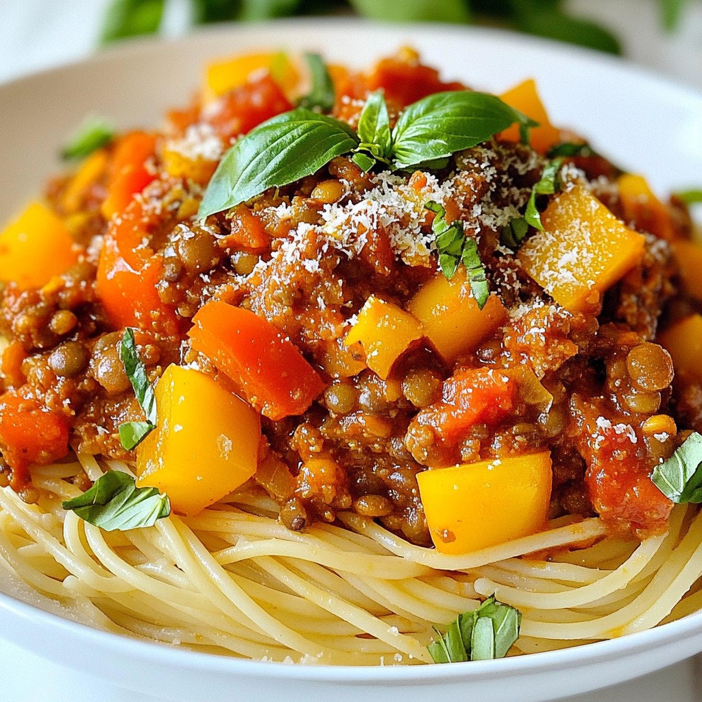 Vegan Lentil Bolognese Savory Plant-Based Meal