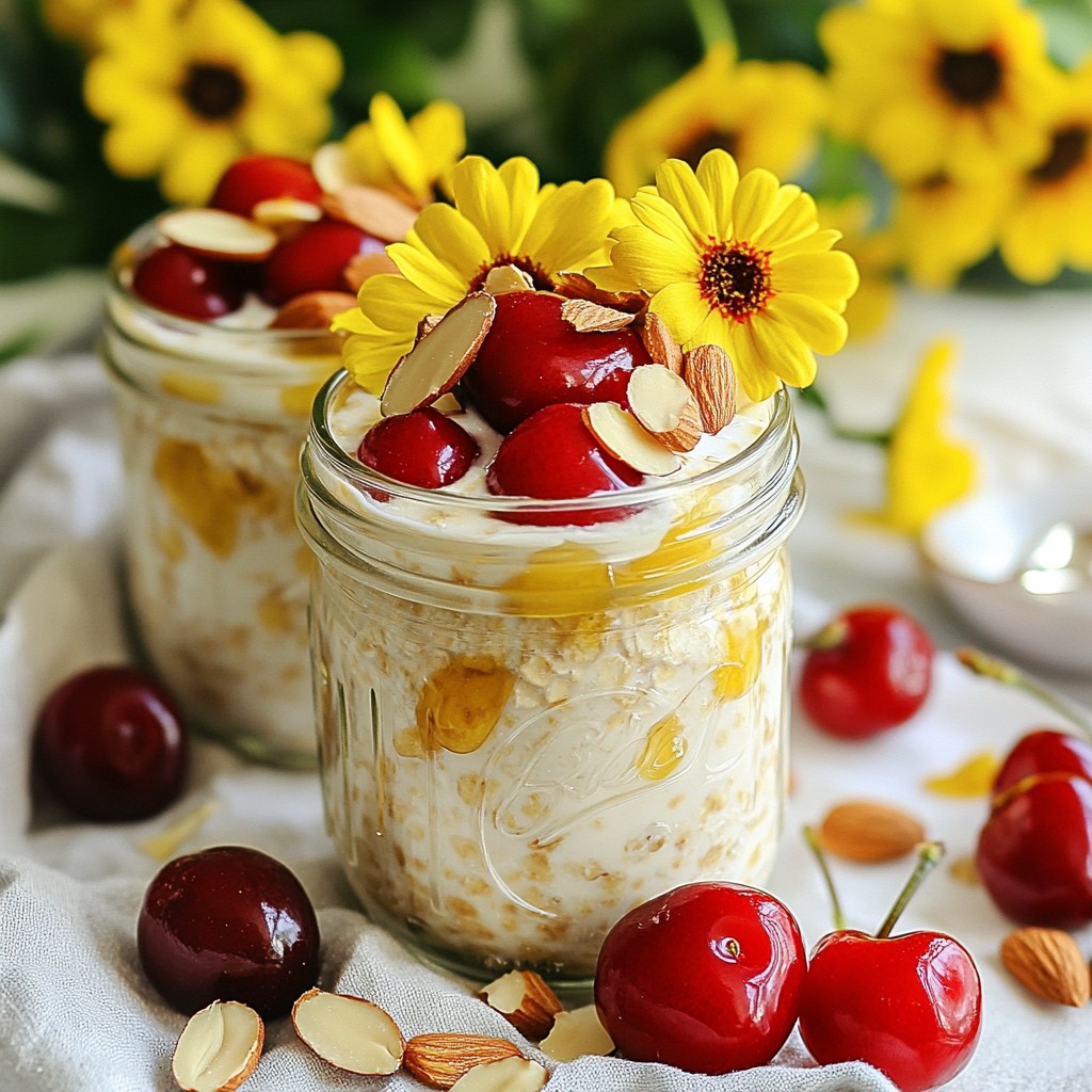 Cherry Almond Overnight Oats Healthy Breakfast Boost