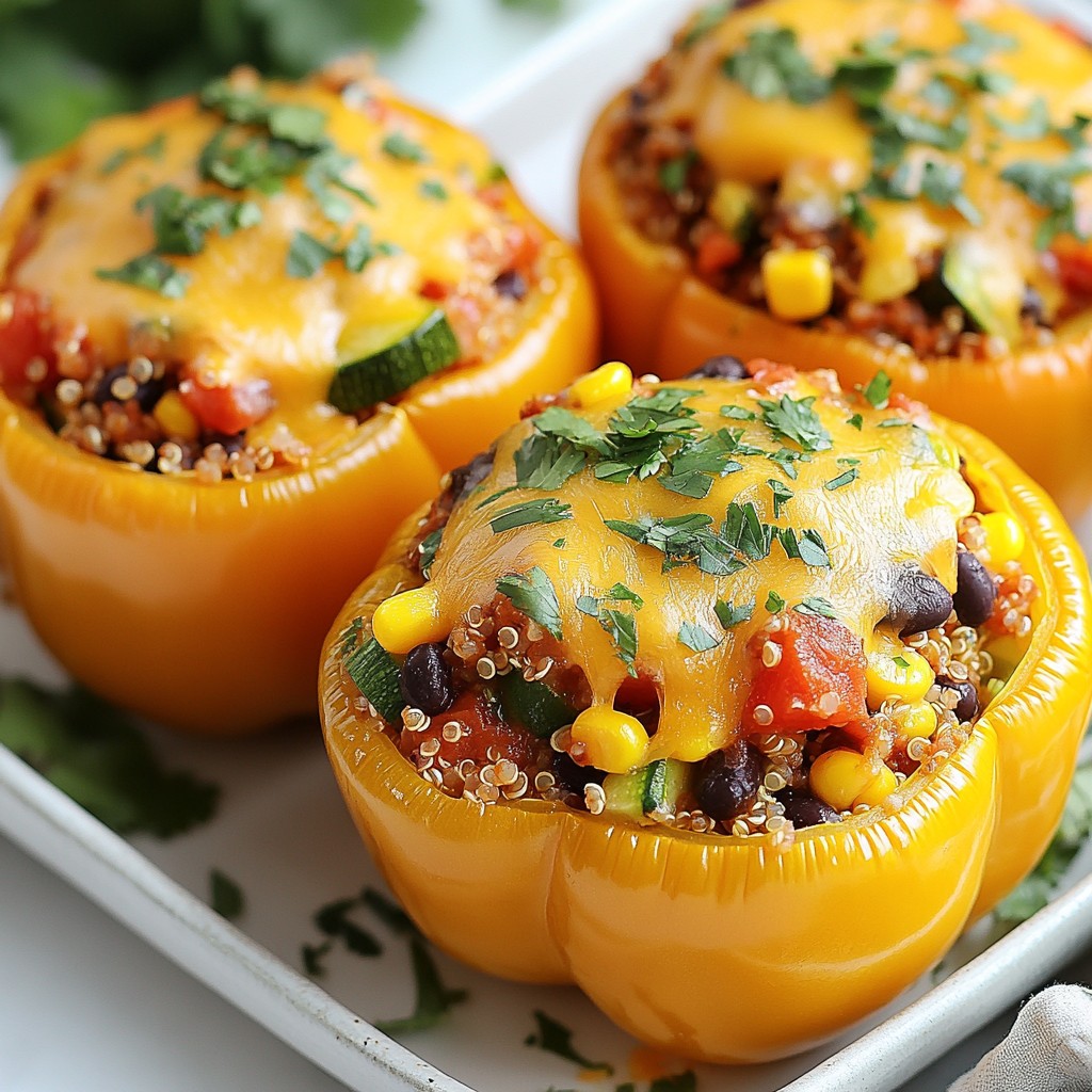 Cheesy Family Meal Vegetable Stuffed Bell Peppers