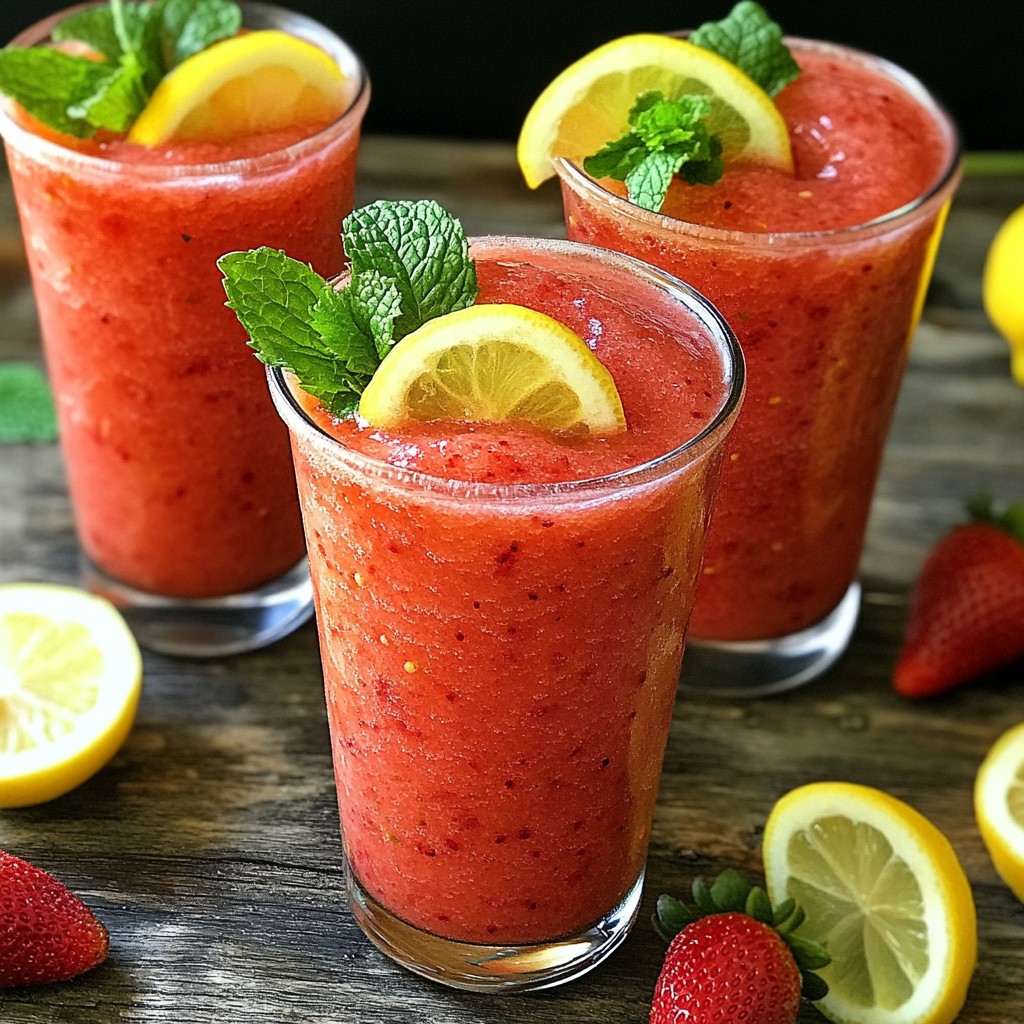 Strawberry Lemonade Slushies Refreshing Summer Drink