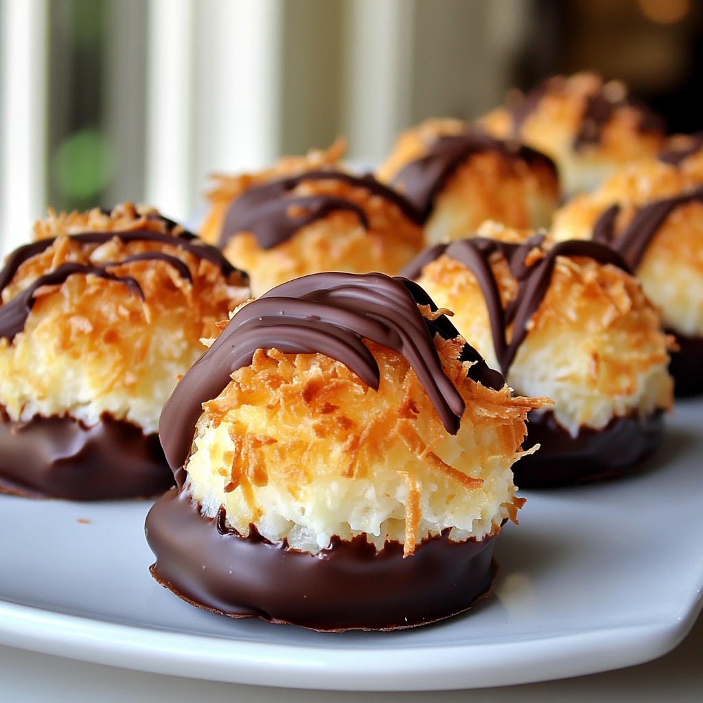 Chocolate Dipped Coconut Macaroons Simple Recipe