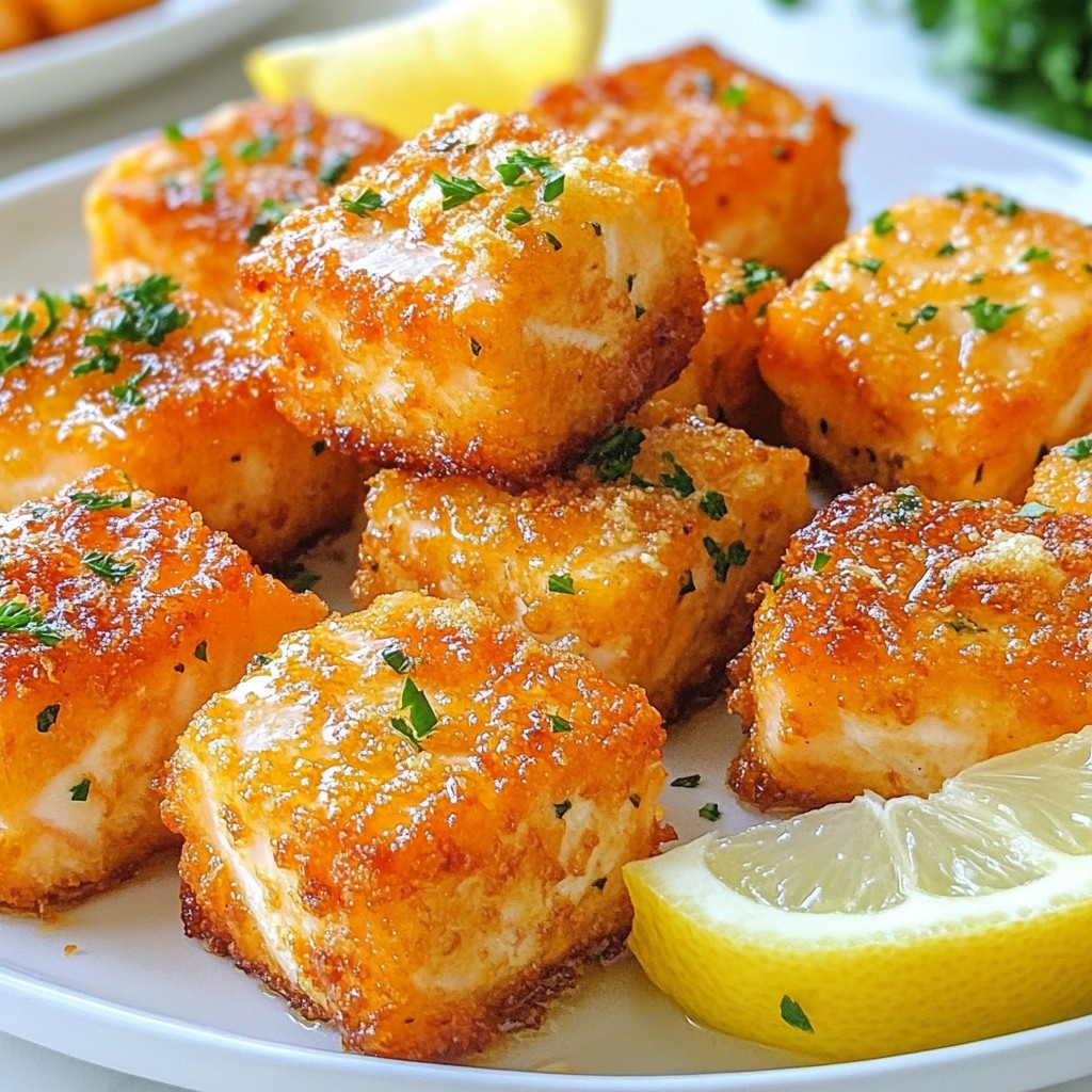 Crispy Kid-Friendly Garlic Butter Salmon Bites Recipe