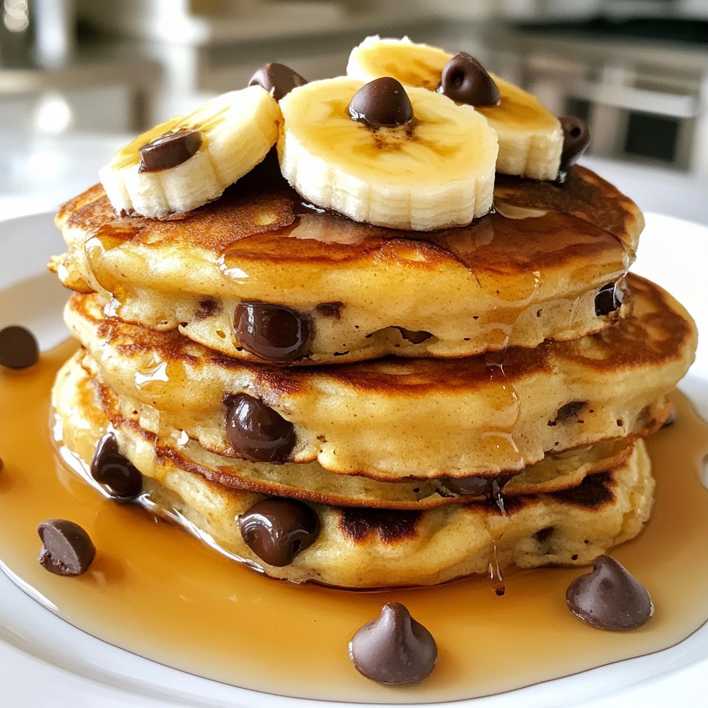 Fluffy Kids-Friendly Chocolate Chip Banana Pancakes