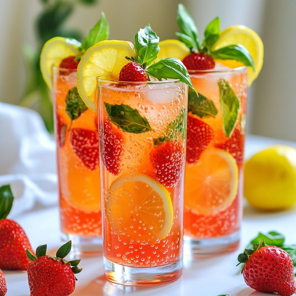 Strawberry Lemonade Mocktail Refreshing Summer Drink