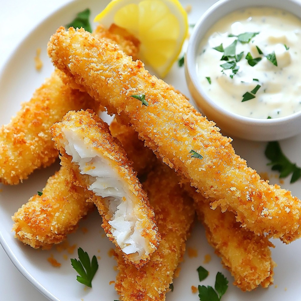 Crunchy Picky Eater Fish Sticks with Tartar Sauce