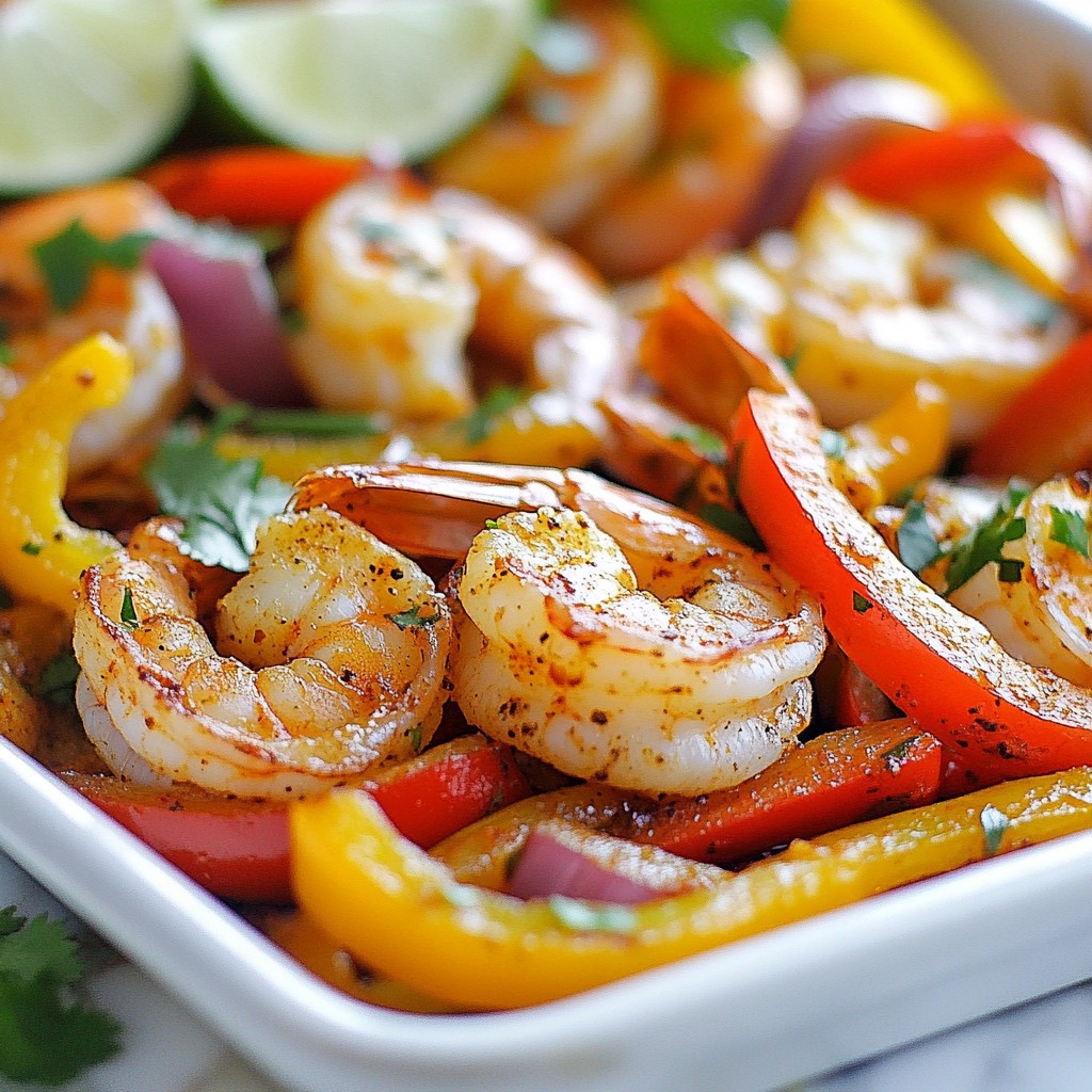 Sheet Pan Garlic Shrimp Fajitas Quick and Easy Recipe