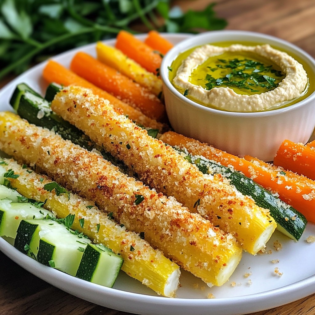 Crispy Kids-Friendly Veggie Sticks with Hummus Delight