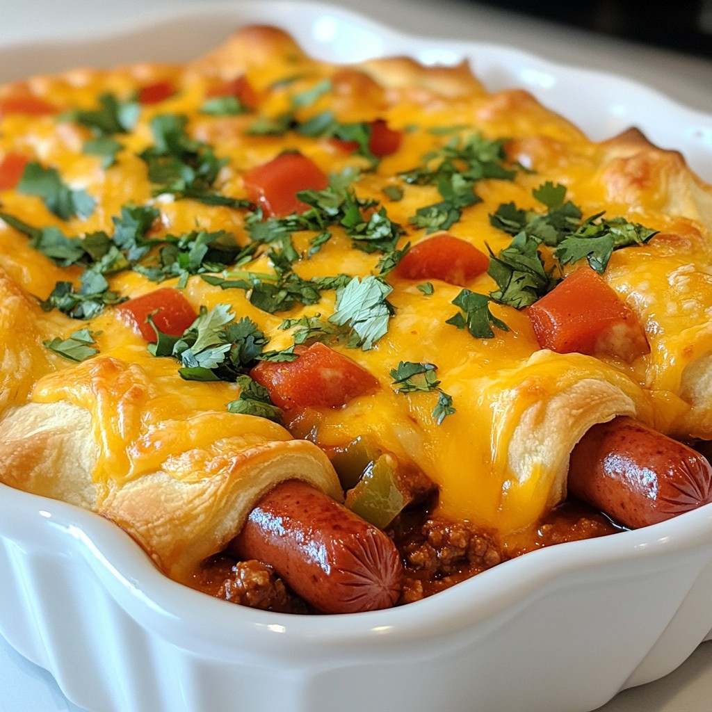 Cheesy Chili Dog Casserole Quick and Tasty Recipe
