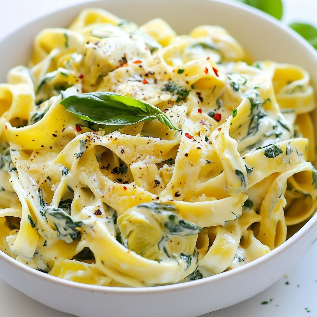 Creamy Spinach Artichoke Pasta Delicious Dinner Dish