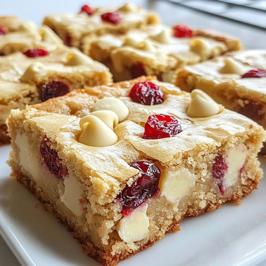 White Chocolate Cranberry Blondies Delicious Treats
