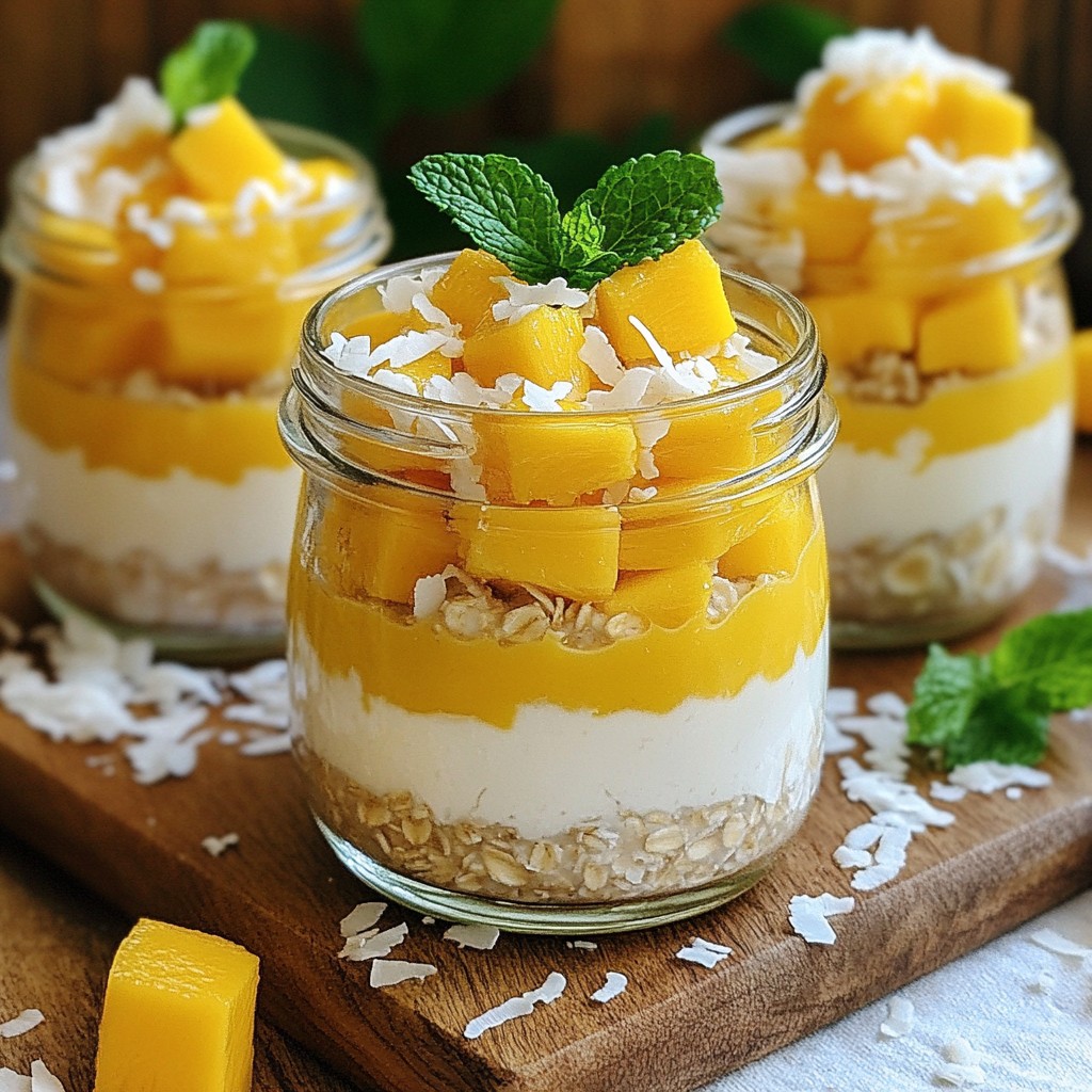 Mango Coconut Overnight Oats Easy and Tasty Recipe