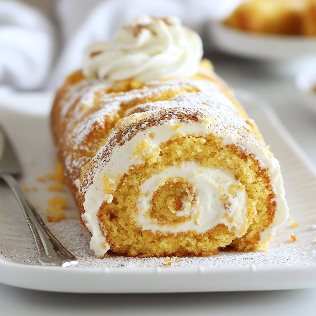 Carrot Cake Roll with Cream Cheese Swirl Delight