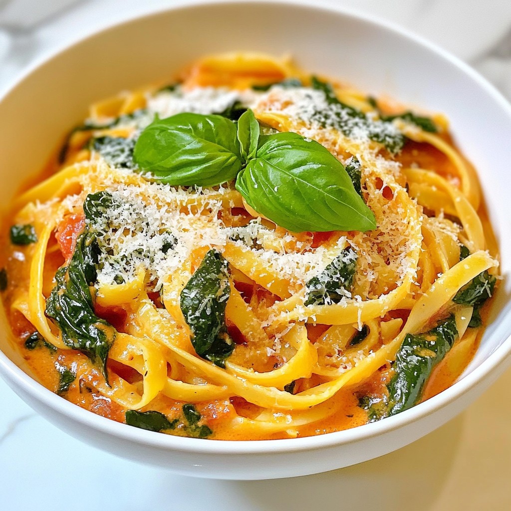 Creamy Tomato Spinach Pasta Quick and Flavorful Dish