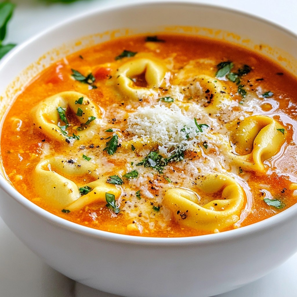 Creamy Tomato Basil Tortellini Soup Easy and Delicious