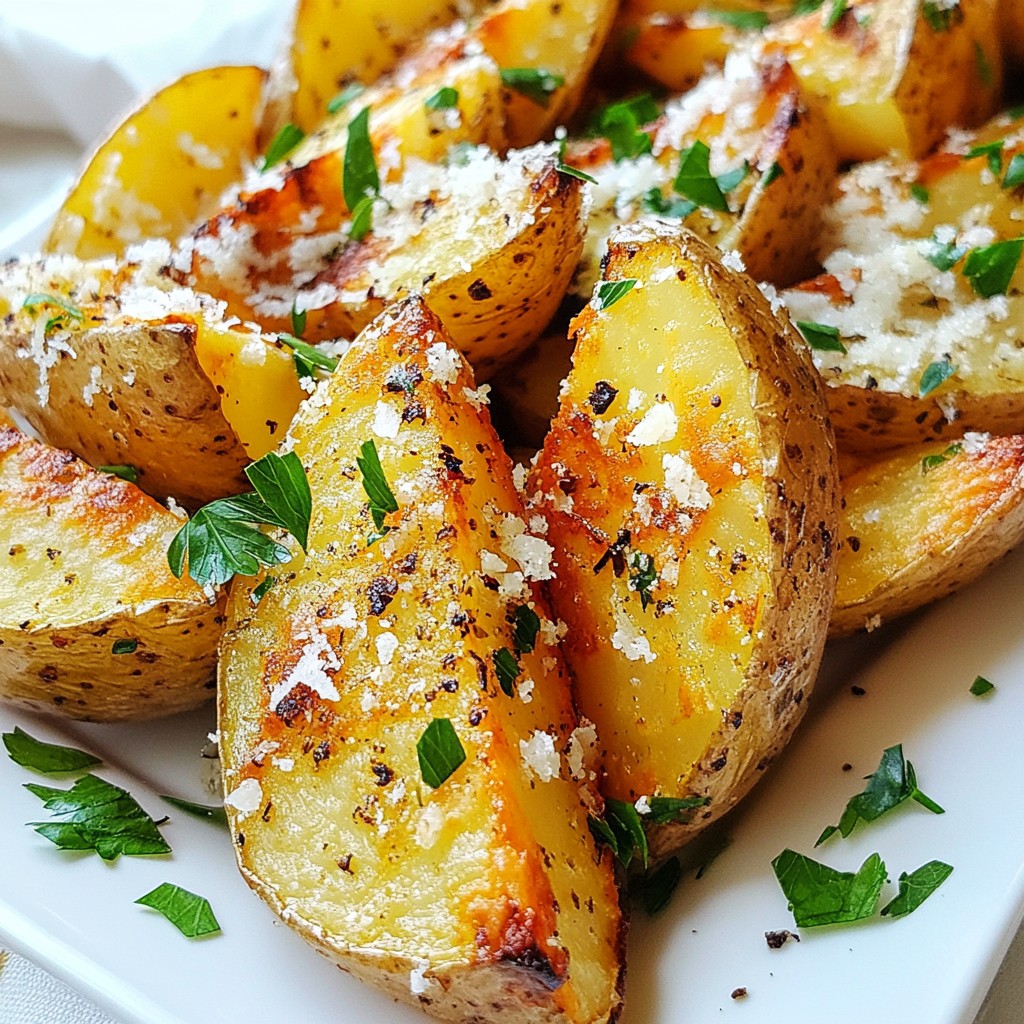 Garlic Parmesan Potato Wedges Flavorful and Crispy Snack