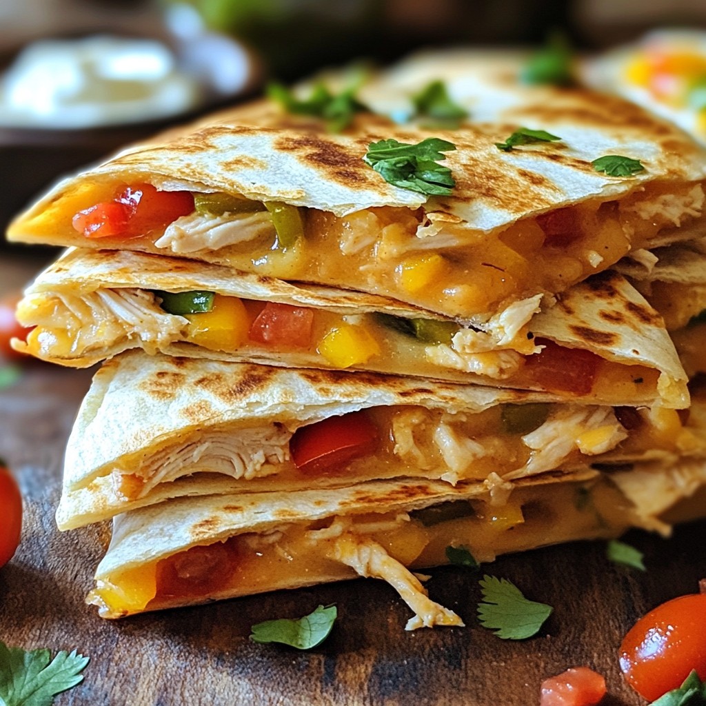 Cheesy Chicken Quesadilla Stacks Flavorful and Easy Meal
