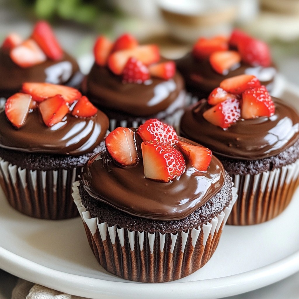 Chocolate Covered Strawberry Cupcakes Delightful Treat