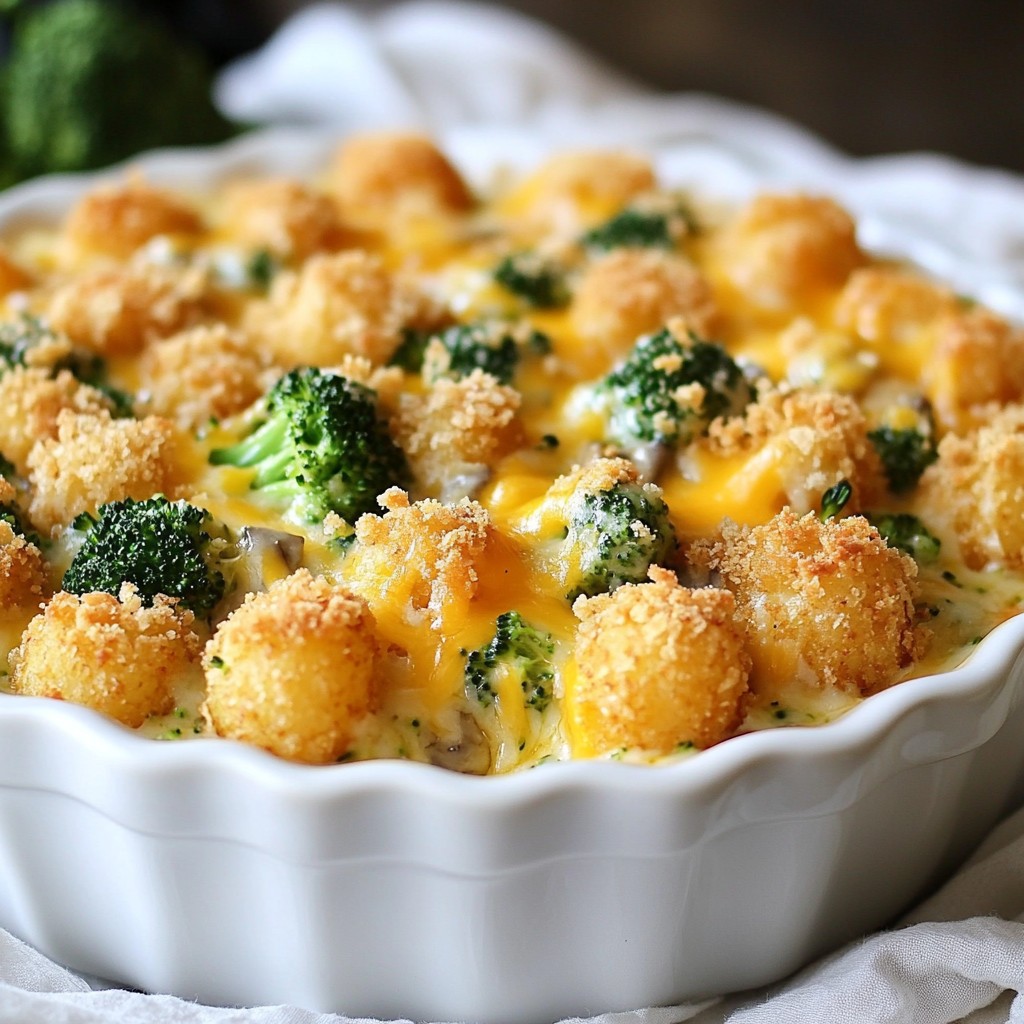 Cheesy Broccoli Tater Tot Casserole Deliciously Easy