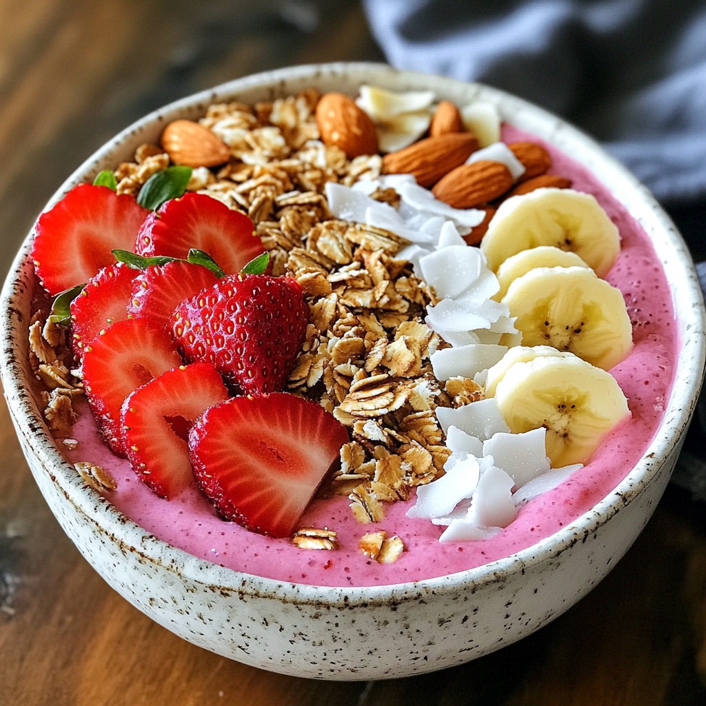 Strawberry Oatmeal Smoothie Bowl Freshly Tasty Treat